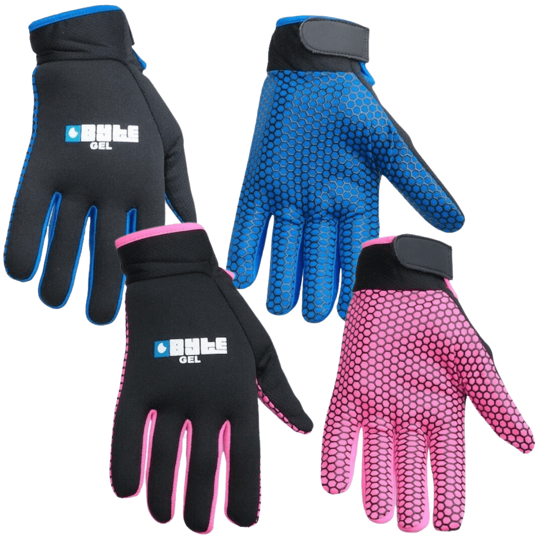 Byte | Byte Gel Gloves PAIR | Gel Gloves PAIR - Black/Blue / XXSmall | Total Hockey