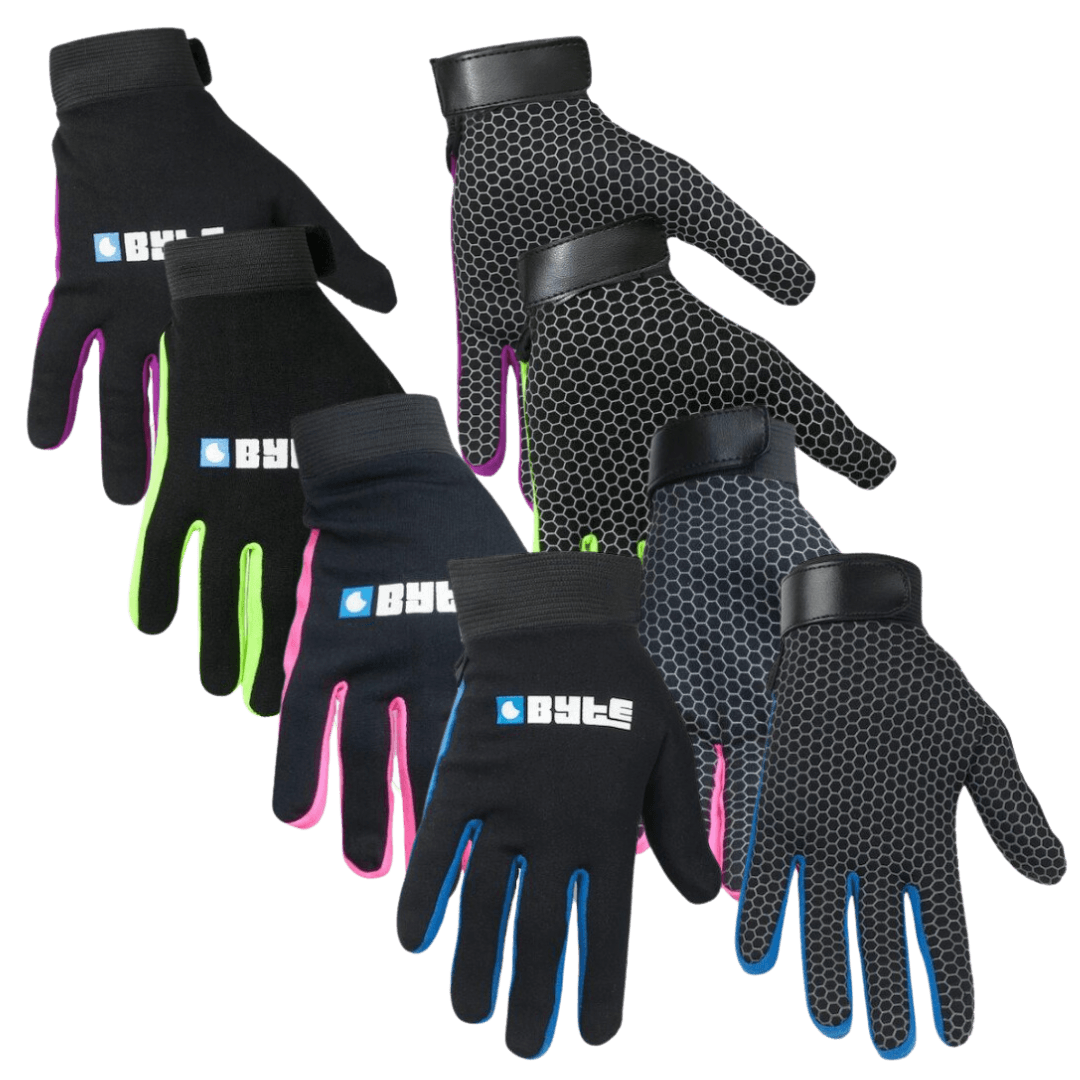 Byte | Byte Skinfit Black Gloves PAIR | Skinfit Black Gloves PAIR - Black/Royal / 3XSmall | Total Hockey