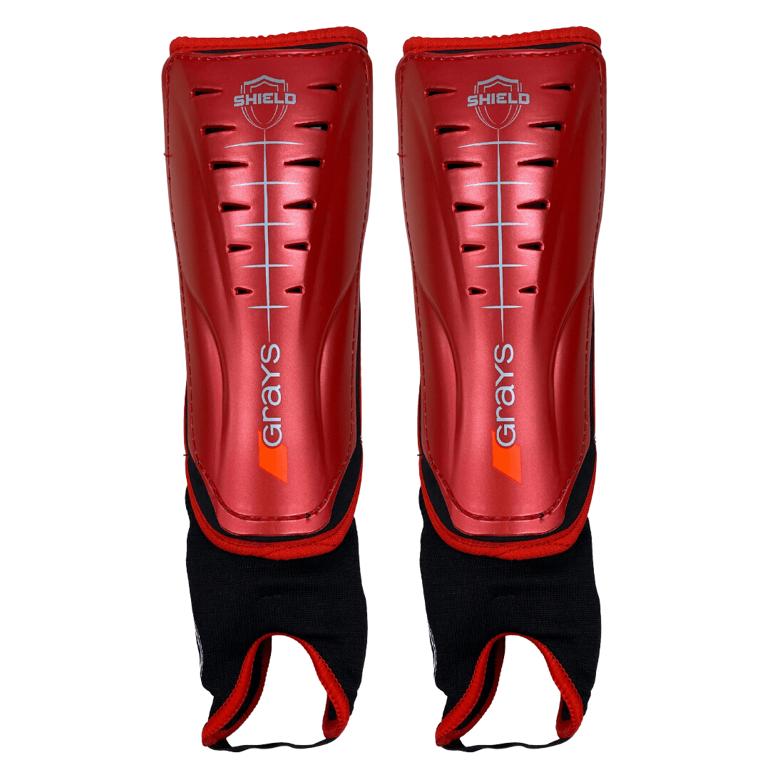 Grays | Grays Shield Shin Pads | Shield Shin Pads - Red / 2XSmall | Total Hockey
