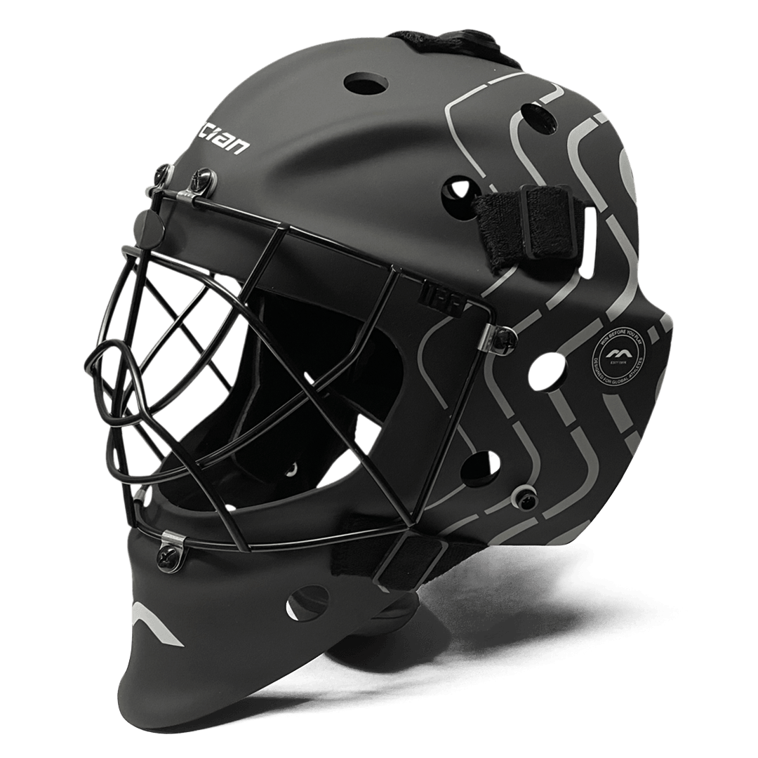 Mercian Hockey | Mercian Hockey Genesis 2 Helmet Black/Silver | Genesis 2 Helmet Black/Silver - Black/Silver / One Size | Total Hockey