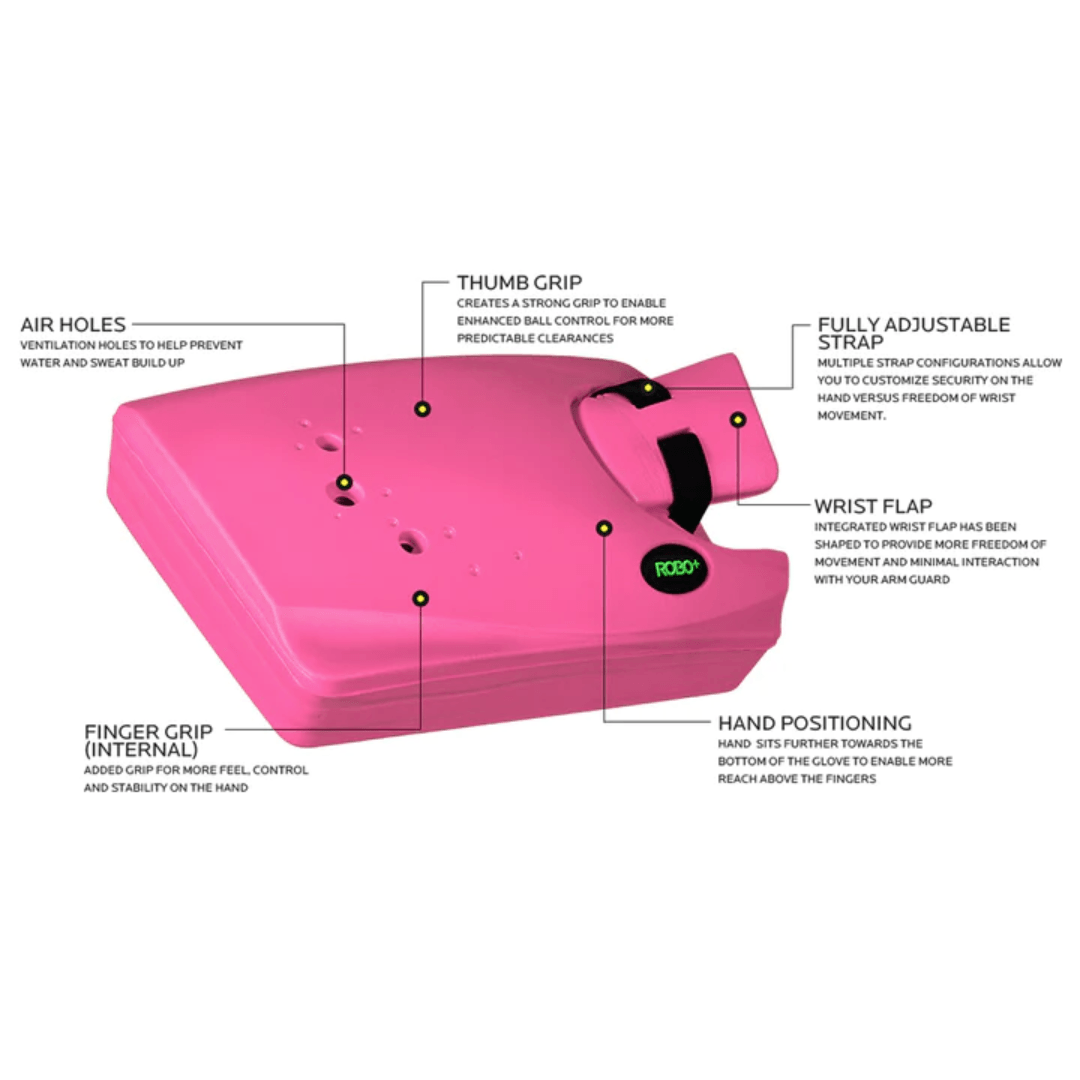OBO | OBO ROBO PLUS Hand Protector Left Pink | ROBO PLUS Hand Protector Left Pink - Pink / Medium | Total Hockey