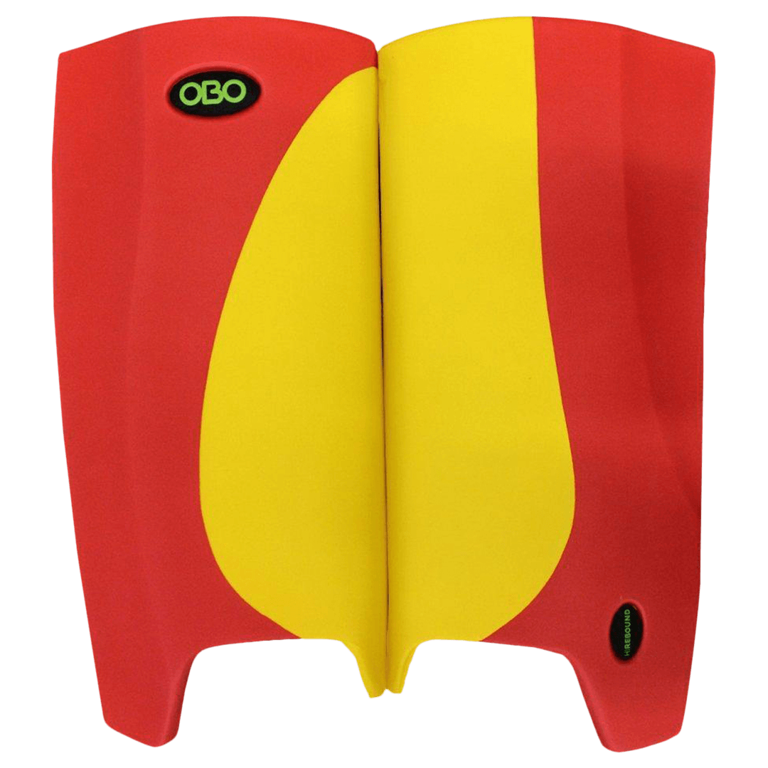 OBO | OBO HI REBOUND Leg guards Red Wing/Yellow | HI REBOUND Leg guards Red Wing/Yellow - Medium / Red Wing/Yellow | Total Hockey