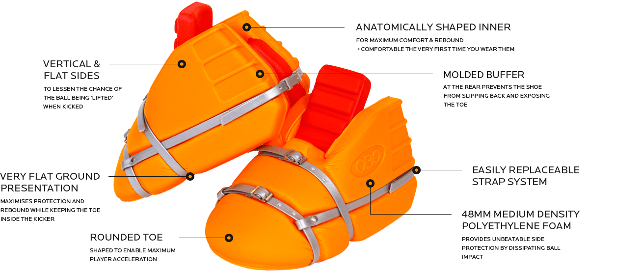 OBO | OBO OGO Kickers | OGO Kickers - Orange / Small | Total Hockey