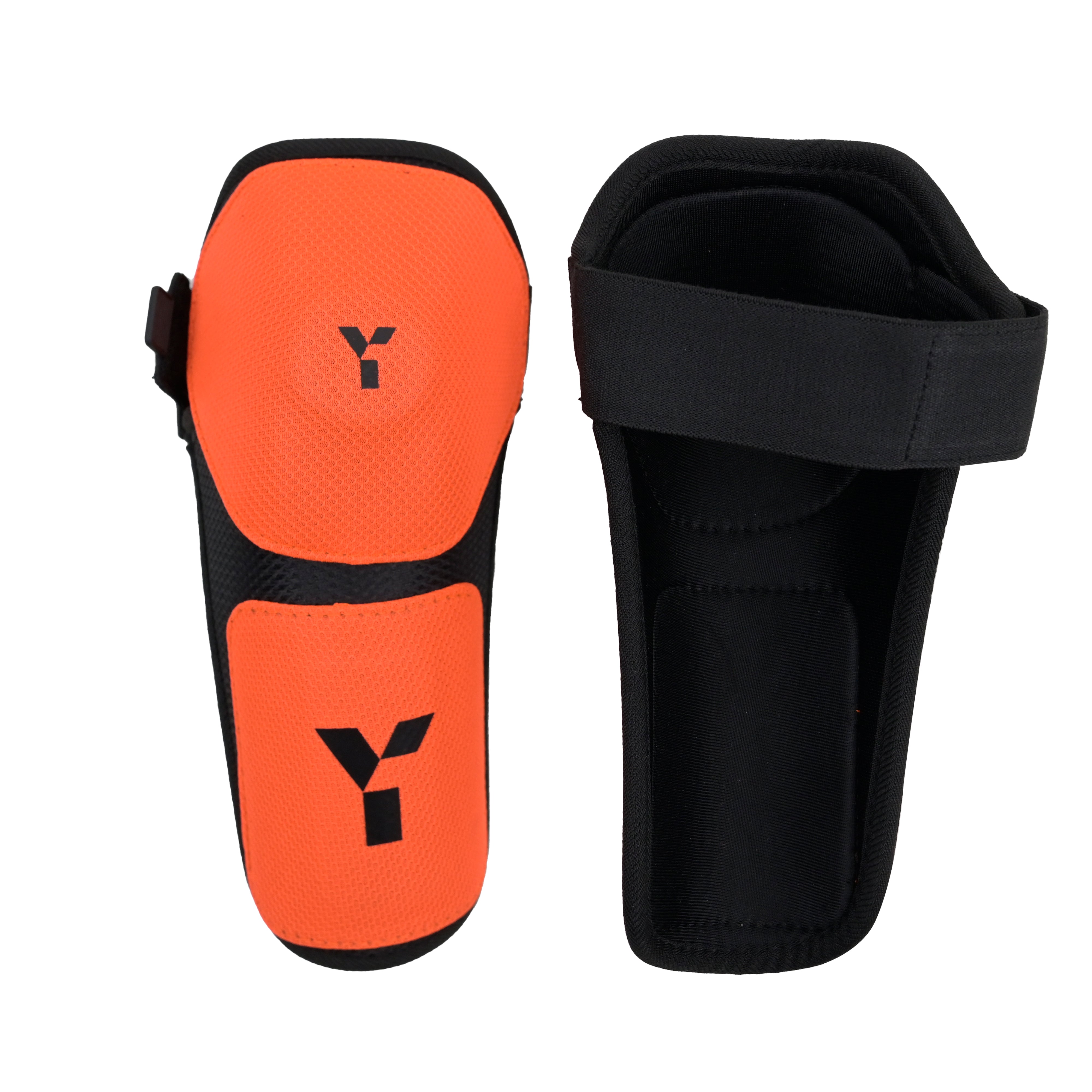 Young Ones | Young Ones PCD Knee Protectors | PCD Knee Protectors - Black/Orange | Total Hockey