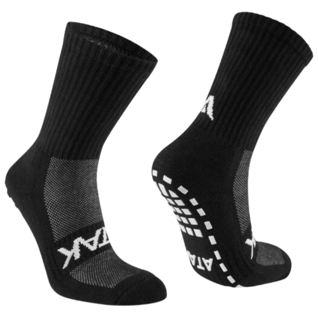 ATAK | ATAK Non-Slip Mid-Leg Socks Black | Non-Slip Mid-Leg Socks Black - EUR 36-38 | UK 3-5 | Total Hockey