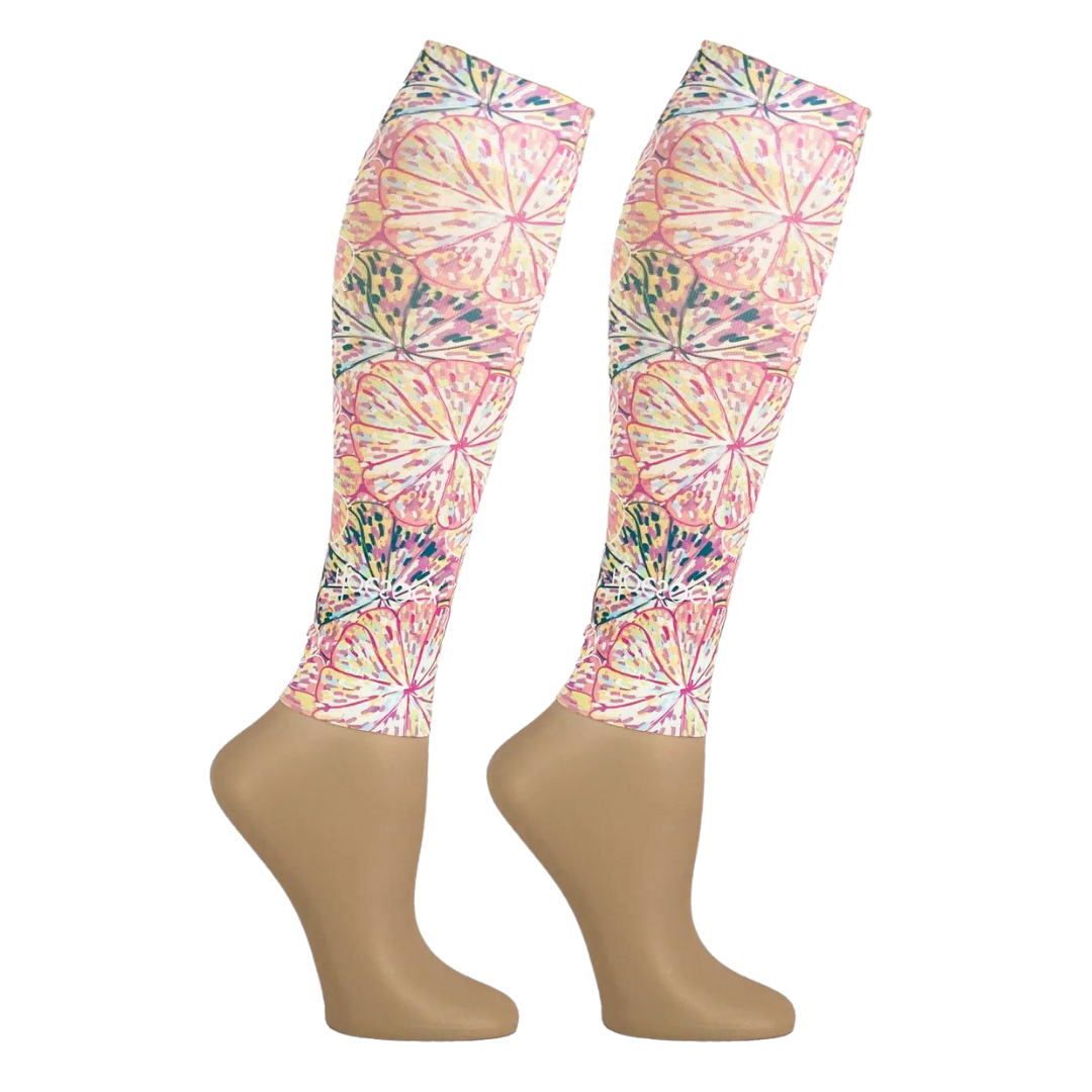 Footless Citrus Pink Blossom Leg Sleeve