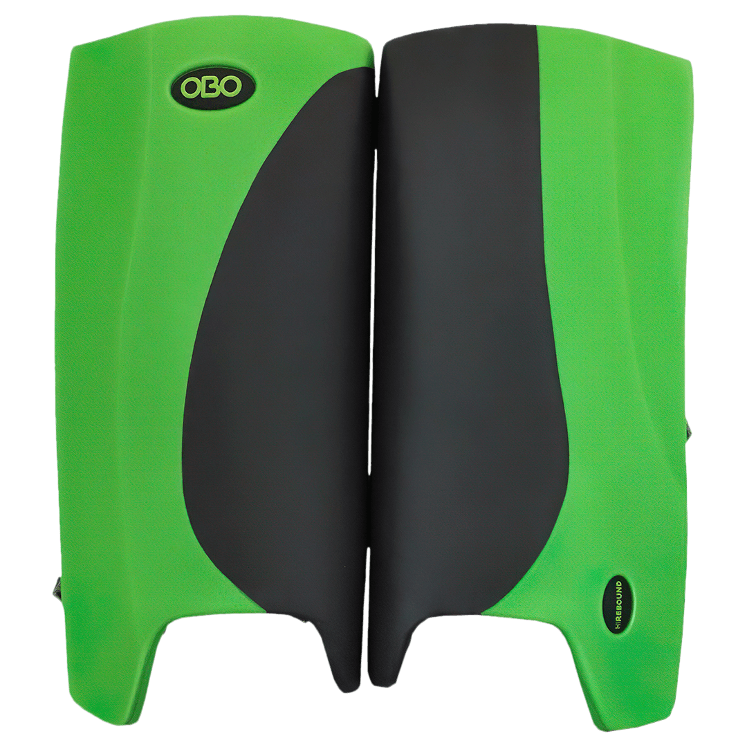 OBO | OBO HI REBOUND Leg guards Green Wing/Black | HI REBOUND Leg guards Green Wing/Black - Green Wing/Black / Medium | Total Hockey