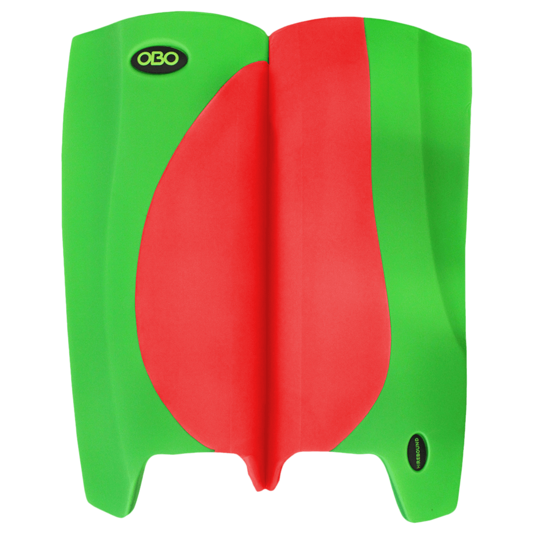 OBO | OBO HI REBOUND Leg guards Green Wing/Red | HI REBOUND Leg guards Green Wing/Red - Green Wing/Red / Medium | Total Hockey