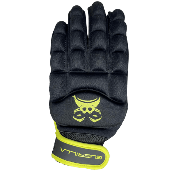 Guerilla | Guerilla Howler Glove Right Hand | Howler Glove Right Hand - Black/Yellow / 2XSmall | Total Hockey