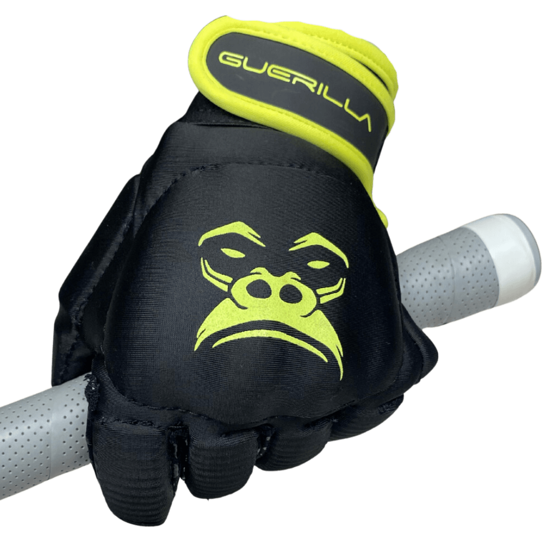 Guerilla | Guerilla Silver back Glove Left Hand | Silver back Glove Left Hand - Black/Yellow / 2XSmall | Total Hockey