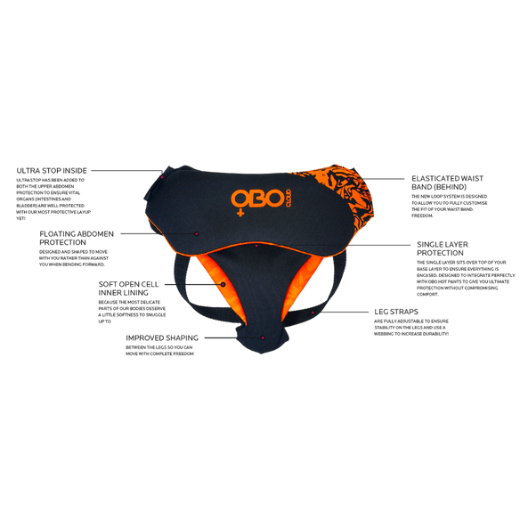 OBO | OBO CLOUD Guard Female Pelvic | CLOUD Guard Female Pelvic - Black/Orange / One Size | Total Hockey