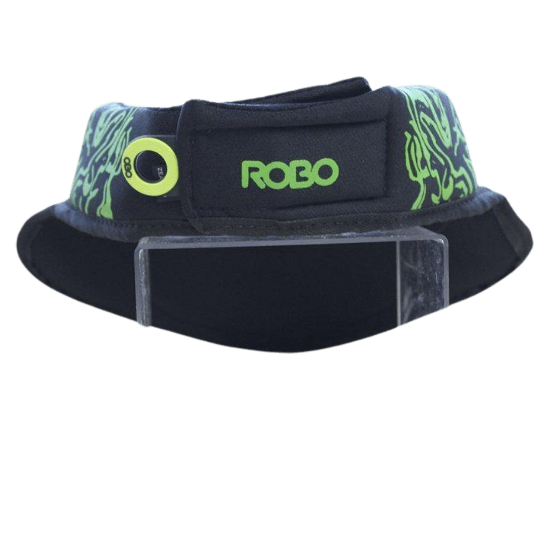 OBO | OBO RIBO Throat Guard with Bib | RIBO Throat Guard with Bib - Black/Green / One Size | Total Hockey