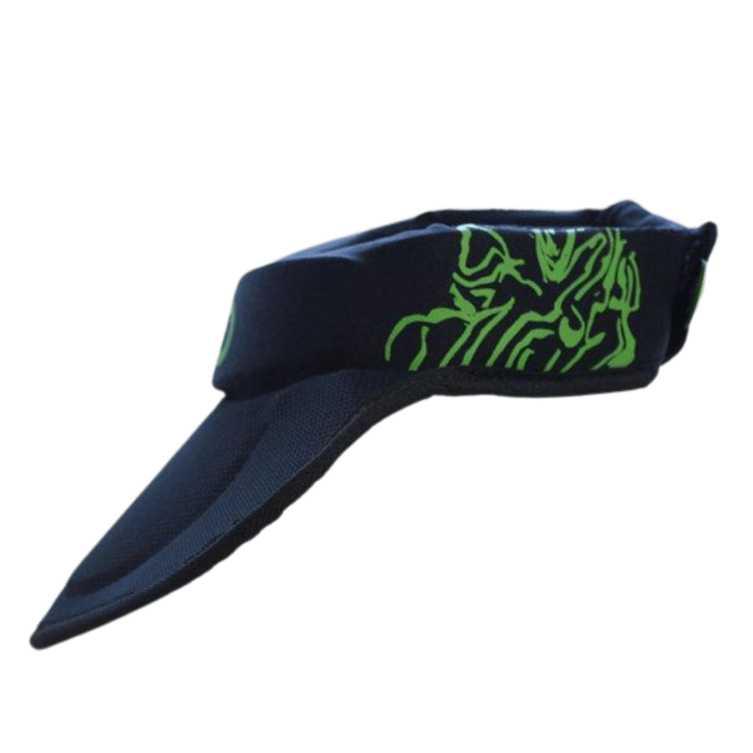 OBO | OBO RIBO Throat Guard with Bib | RIBO Throat Guard with Bib - Black/Green / One Size | Total Hockey