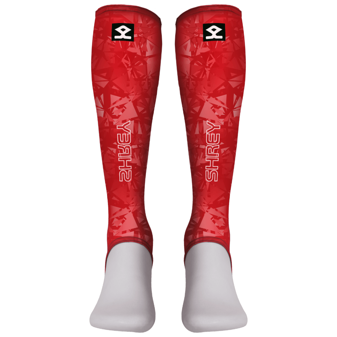 Shrey Hockey | Shrey Hockey Shin liners With Stirrup - Red | Shin liners With Stirrup - Red - Red / Senior | Total Hockey