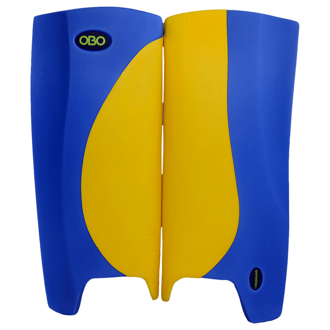 OBO | OBO HI REBOUND Leg guards Blue Wing/Yellow | HI REBOUND Leg guards Blue Wing/Yellow - Blue Wing/Yellow / Medium | Total Hockey