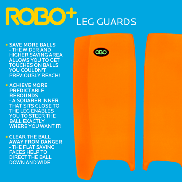 OBO | OBO ROBO PLUS Legguards Blue | ROBO PLUS Legguards Blue - Medium / Blue | Total Hockey